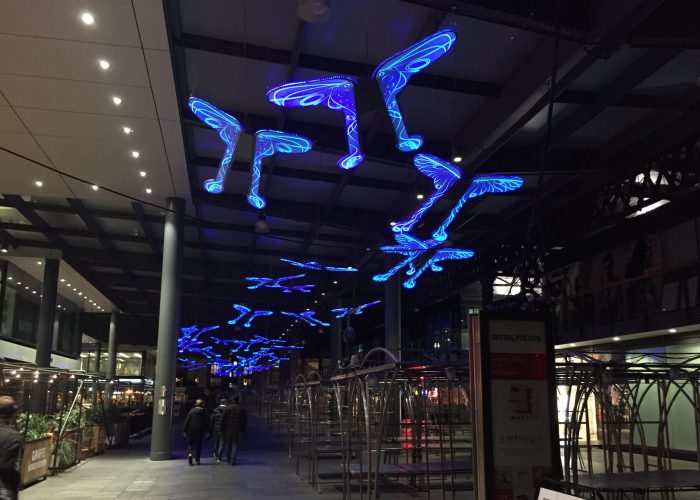 Spitalfields Market Silk Moth Light Art - LTP Integration