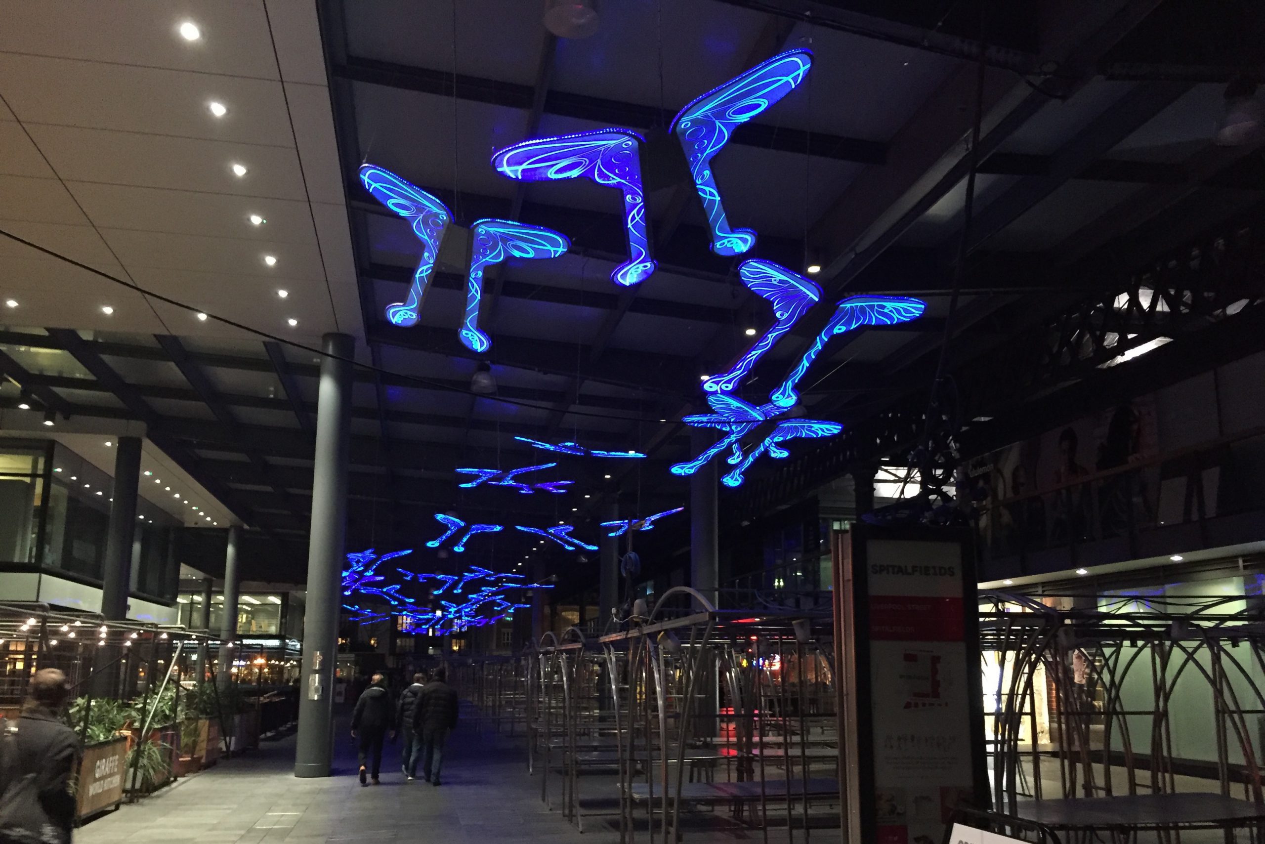 Spitalfields Market Silk Moth Light Art - LTP Integration