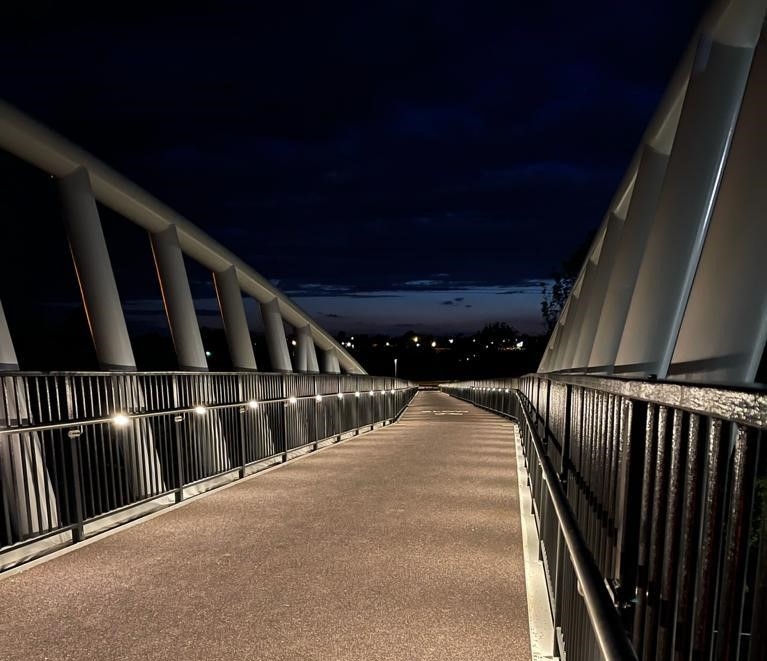 Broomhall Way Footbridge - Handrail Lighting - LTP Integration