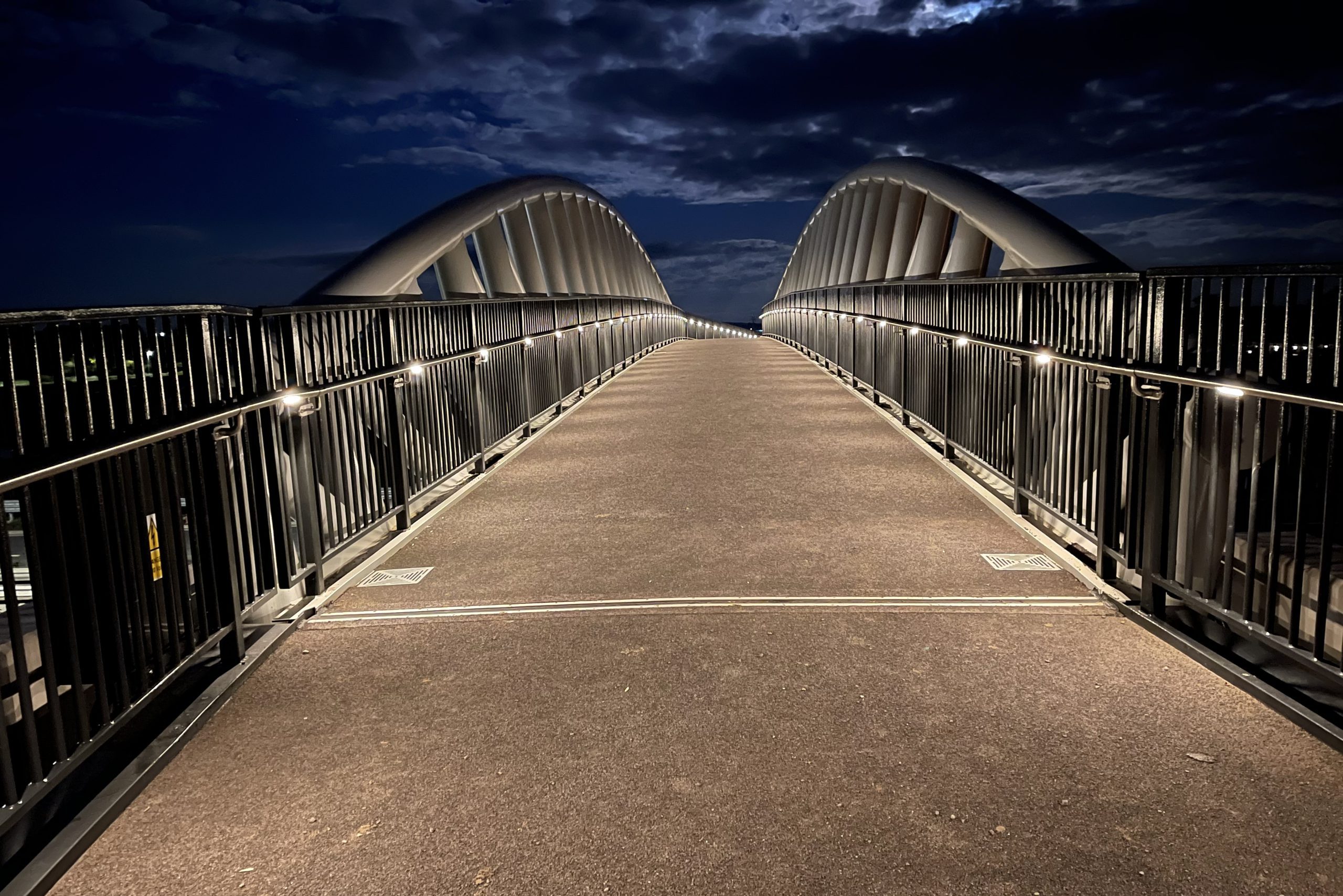 LTP Integration installs handrail lighting to new Broomhall Way Footbridge, Worcester