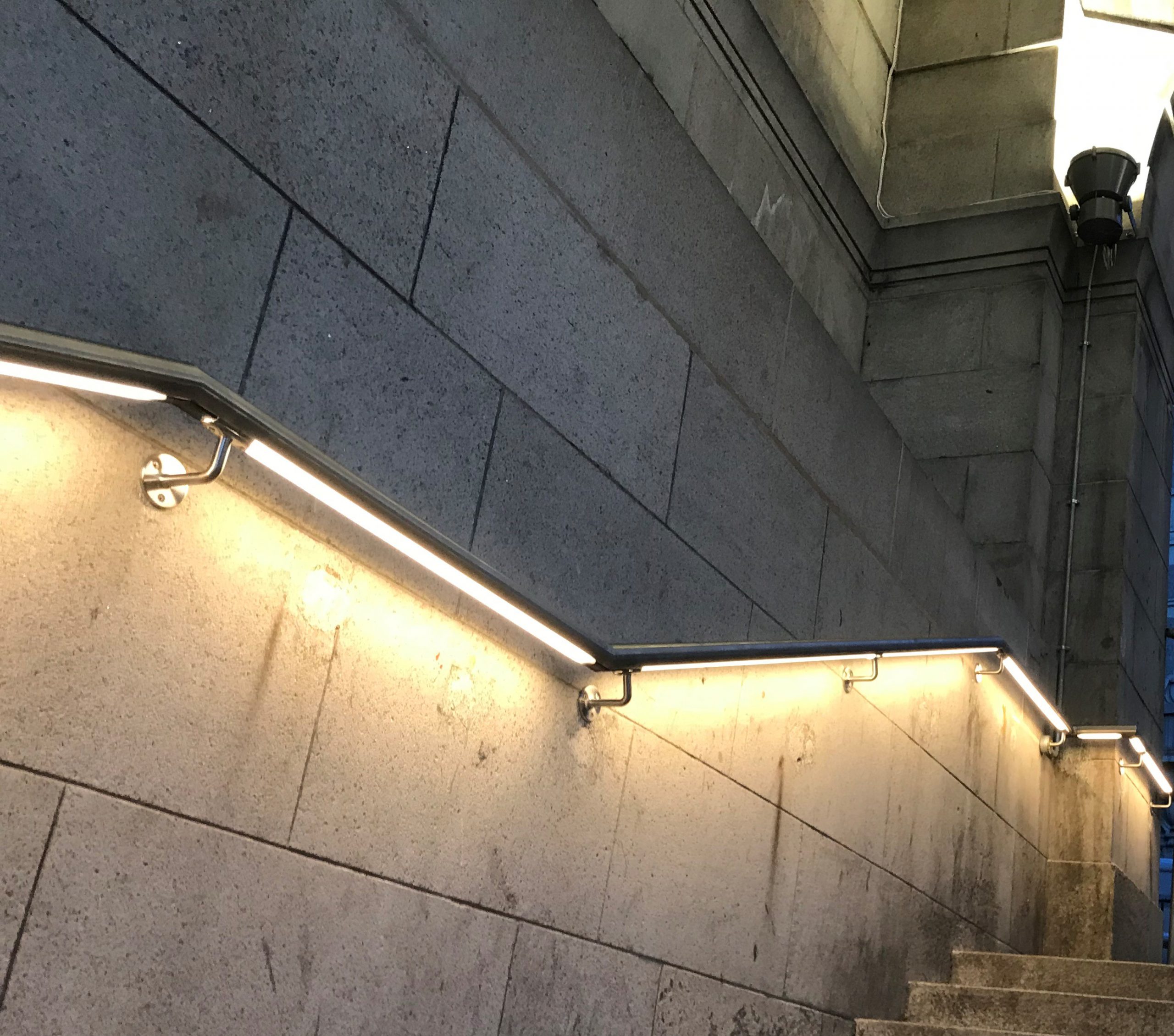 Aberdeen Station handrail lighting is right on track